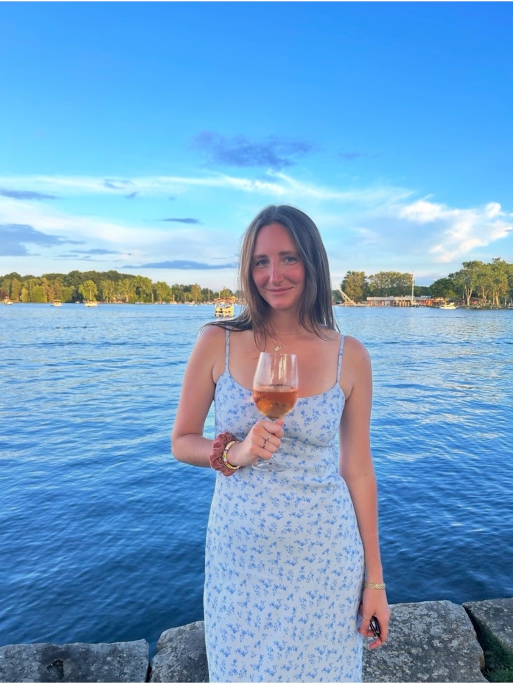 Hollister Light Blue Floral Midi Slip Dress